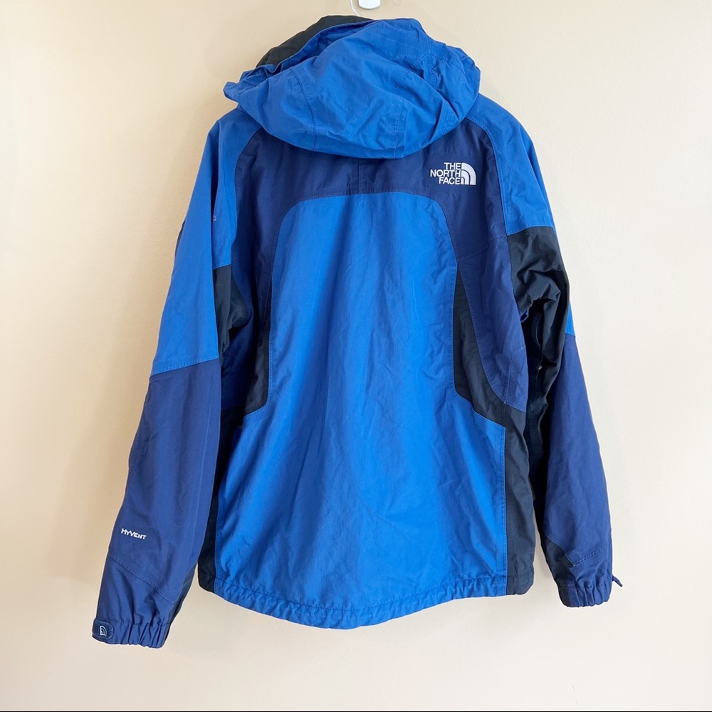 NORTH FACE men’s blue hyvent jacket size medium with hood - Picture 4 of 8
